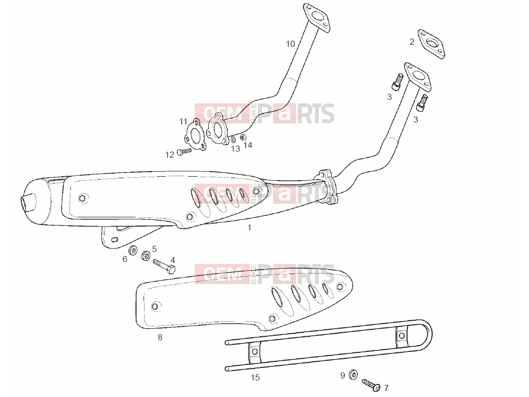 derbi Variant Courier 50 Tables » Exhaust pipe