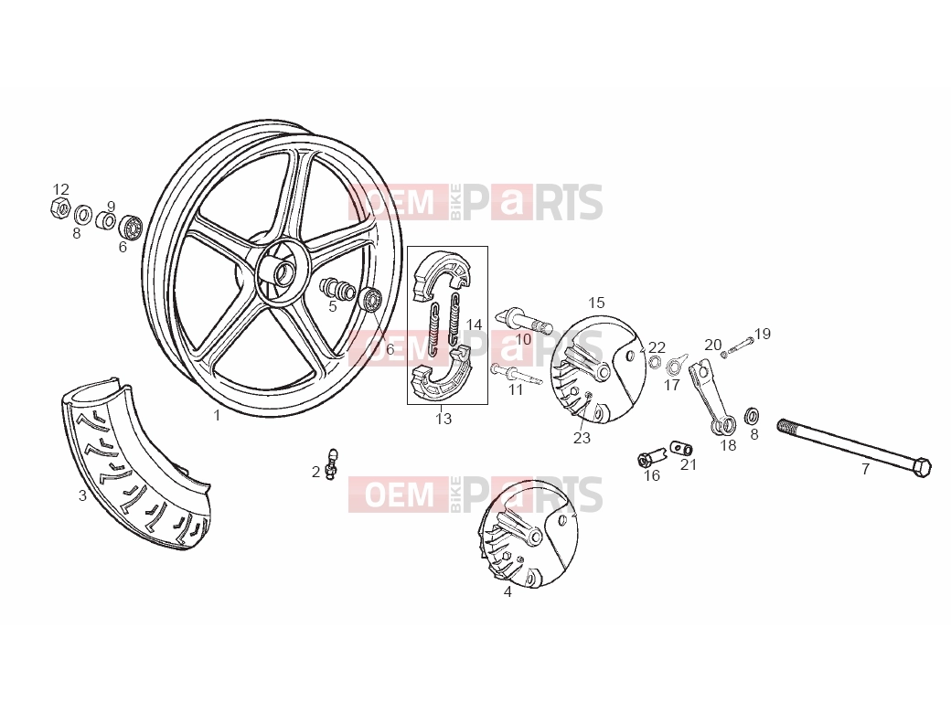derbi Variant Courier 50 Tables » Front wheel