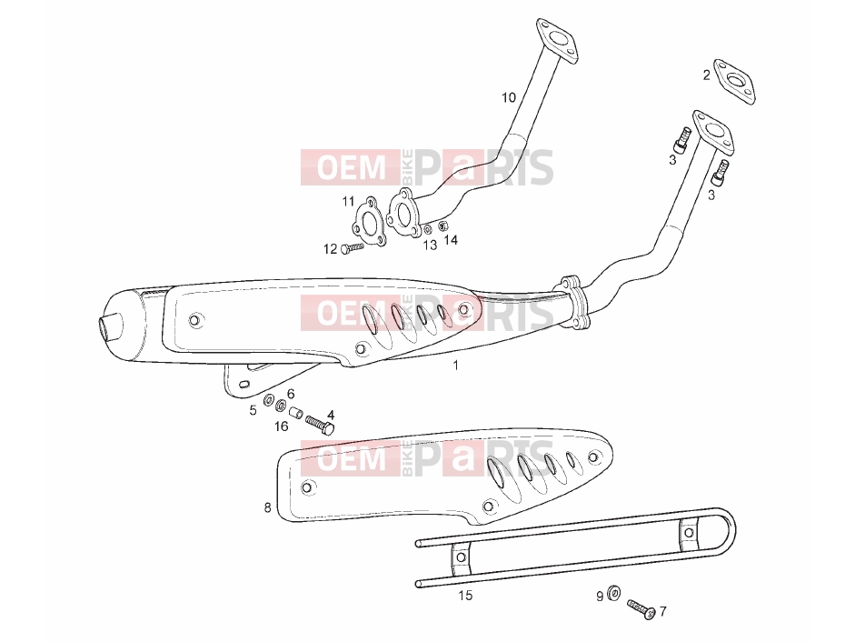 derbi Variant Courier 50 Tables » Exhaust unit