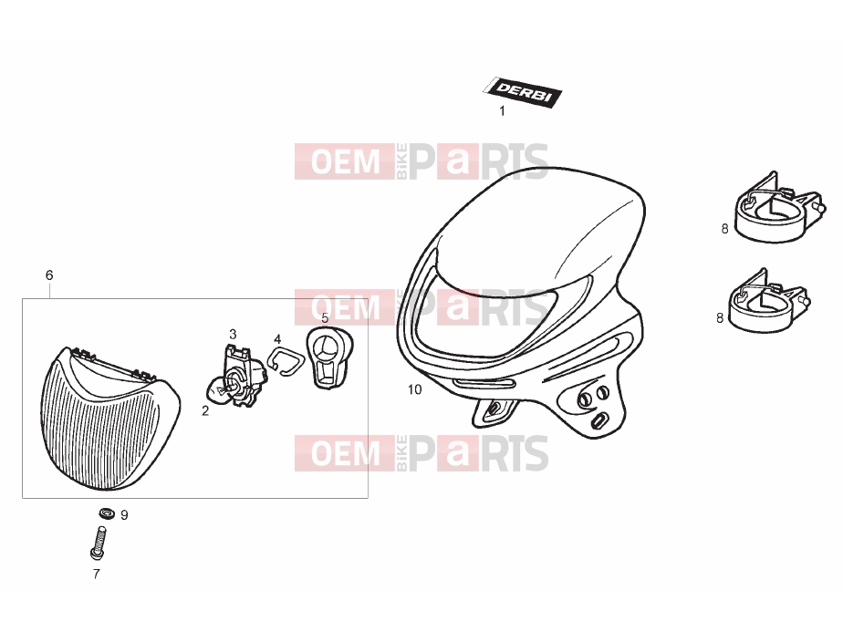 derbi Variant Courier 50 Tables » Front lights