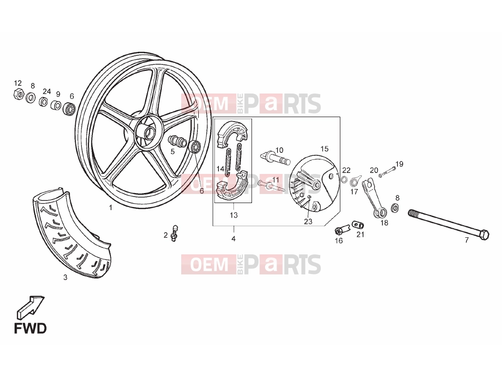 derbi Variant Courier 50 Tables » Front wheel