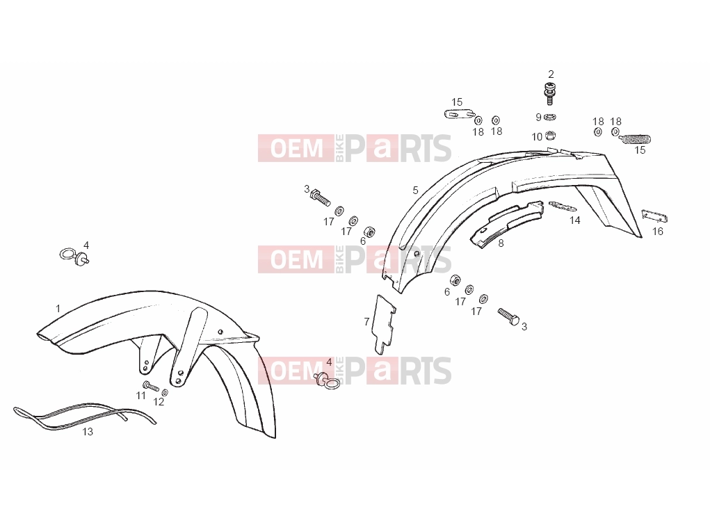 derbi Variant Courier 50 Alkatrész » mudguards