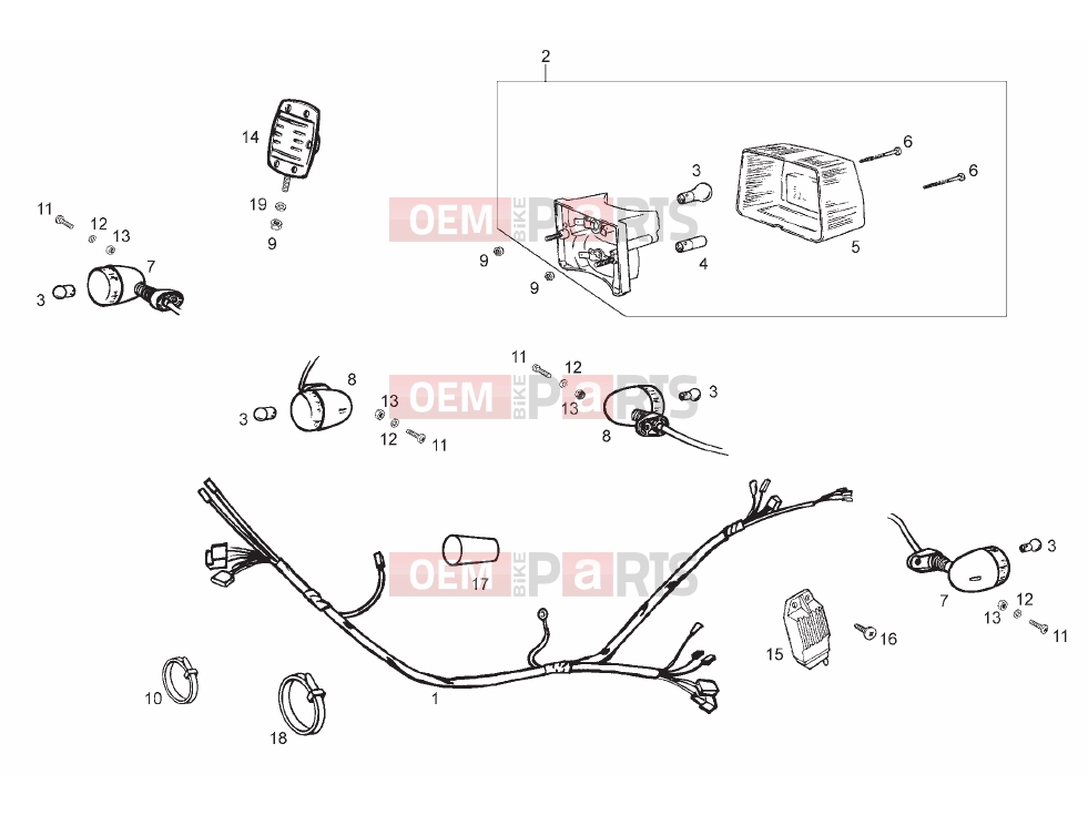 derbi Variant Courier 50 Tables » Rear lights