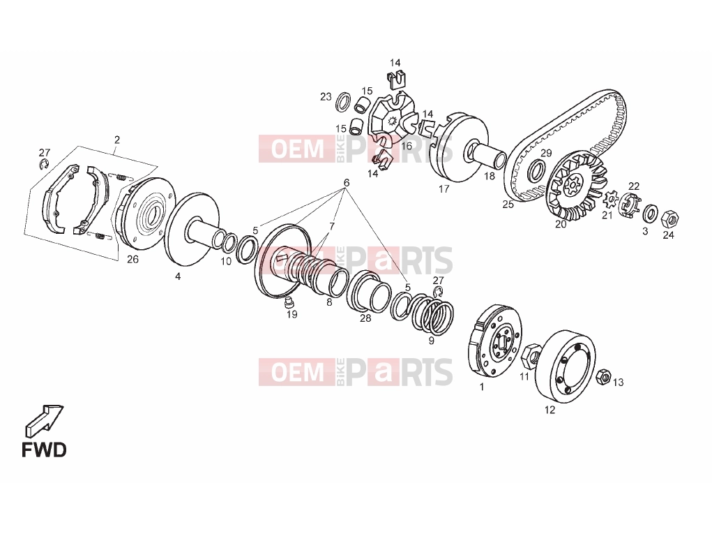 derbi Variant Courier 50 Alkatrész » variator