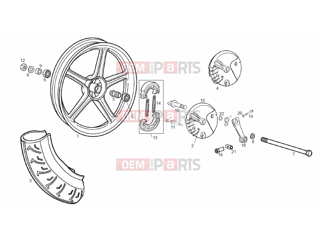 derbi Variant Revolution 50 Tables » Front wheel