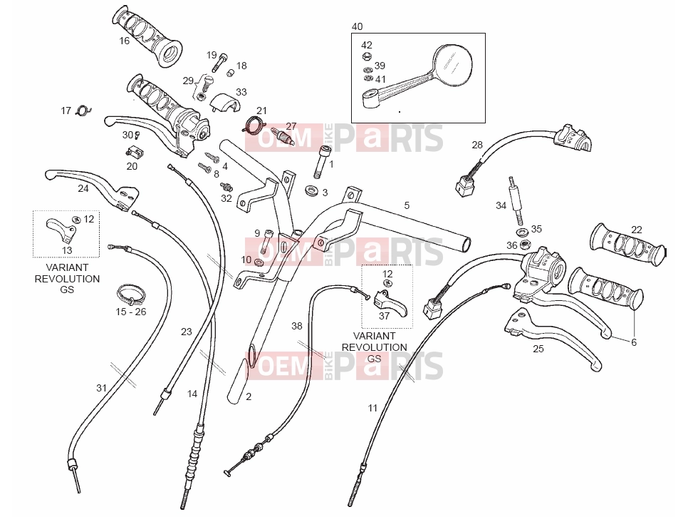 derbi Variant Revolution 50 Tables » Handlebar - Controls