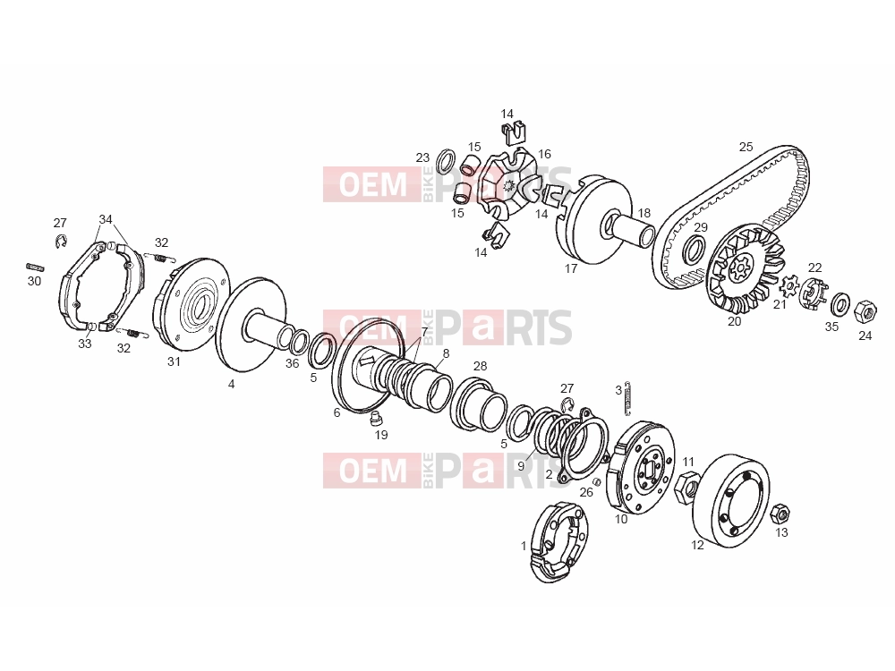 derbi Variant Revolution 50 Alkatrész » variator