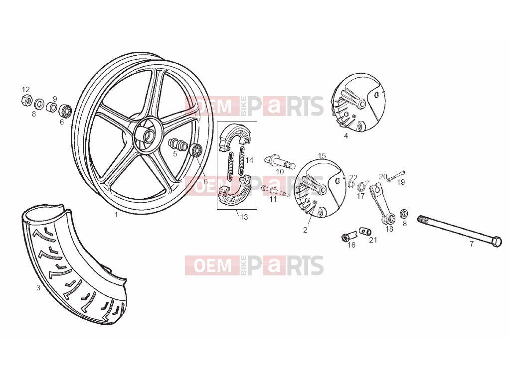 derbi Variant Revolution 50 Tables » Front wheel