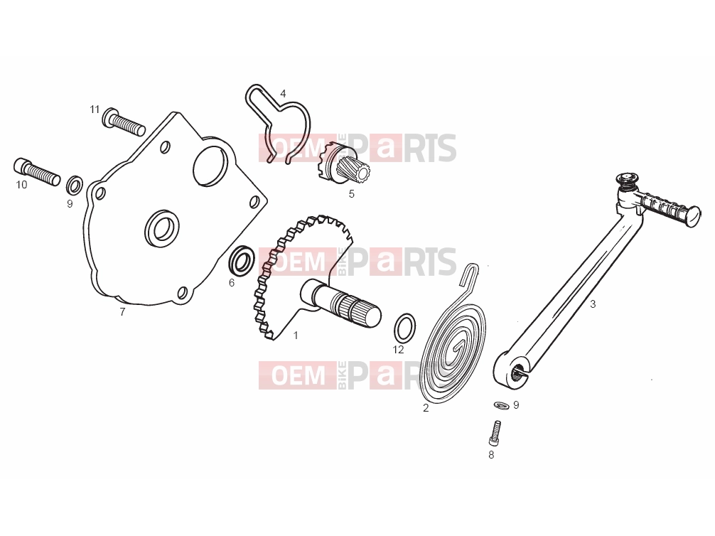 derbi Variant Revolution 50 Tables » Starter assembly