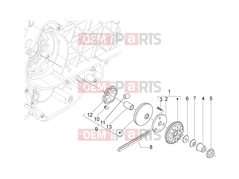 derbi Variant Sport 125 ENGINE » Variator