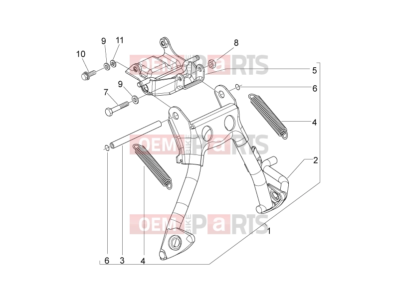 derbi Variant Sport 50 FRAME » Central stand