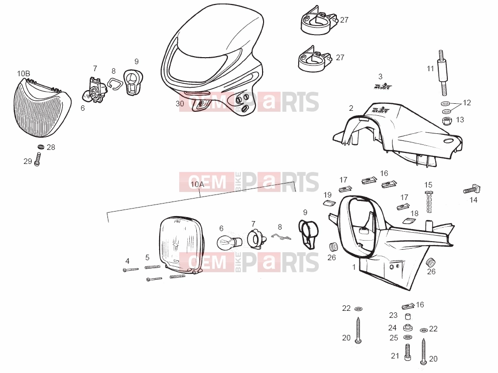 derbi Variant Start-Courier 50 Alkatrész » front lights
