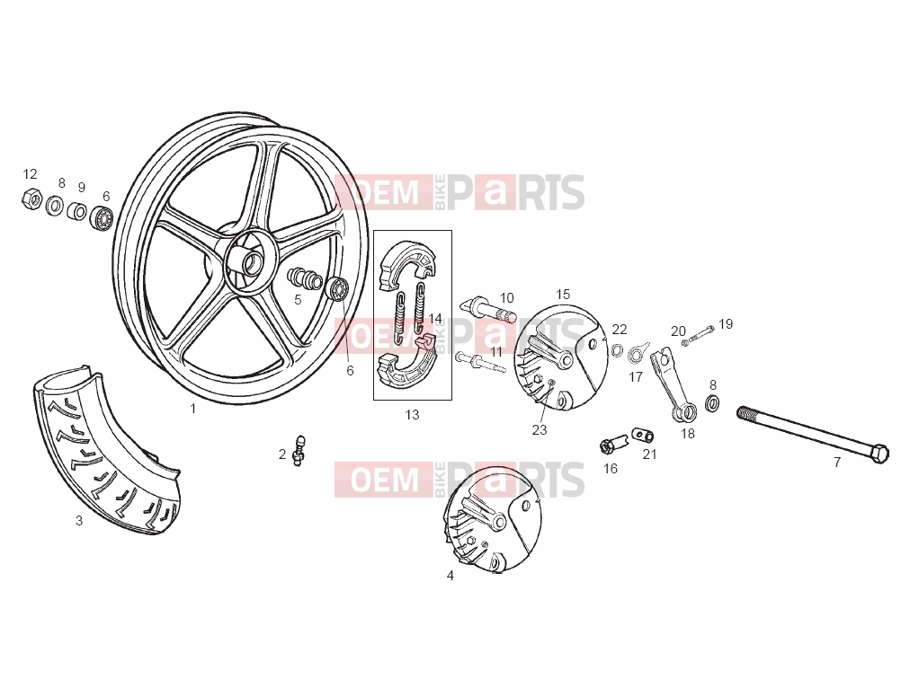 derbi Variant Start-Courier 50 Tables » Front wheel