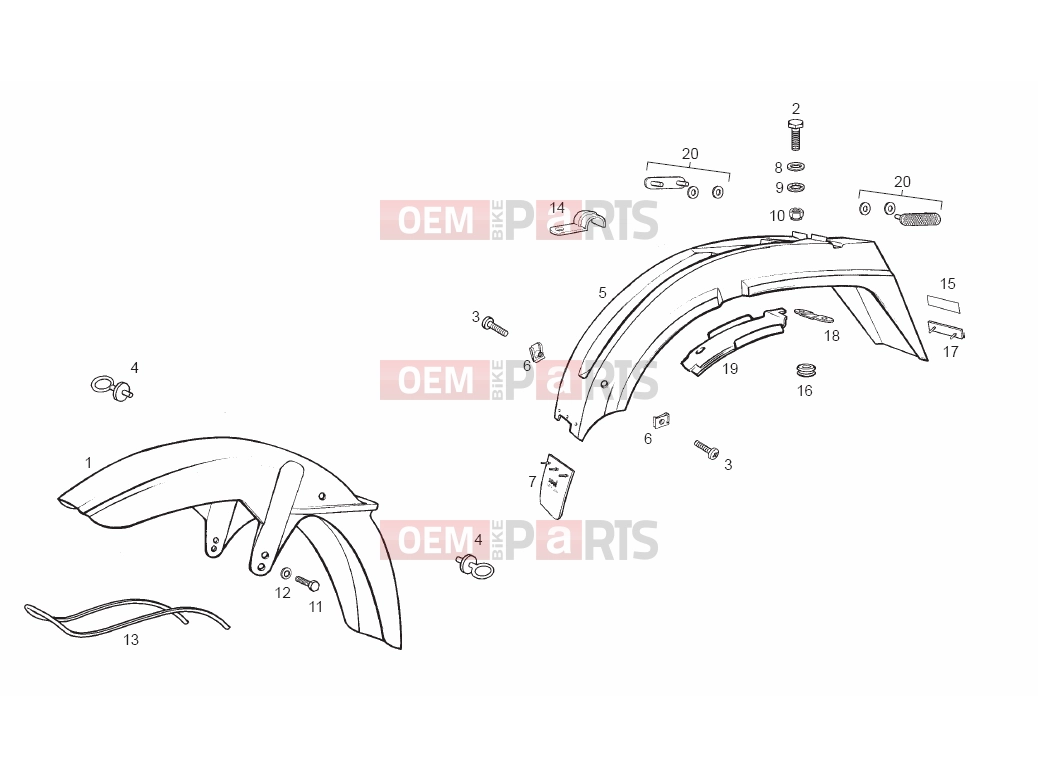 derbi Variant Start-Courier 50 Alkatrész » mudguards