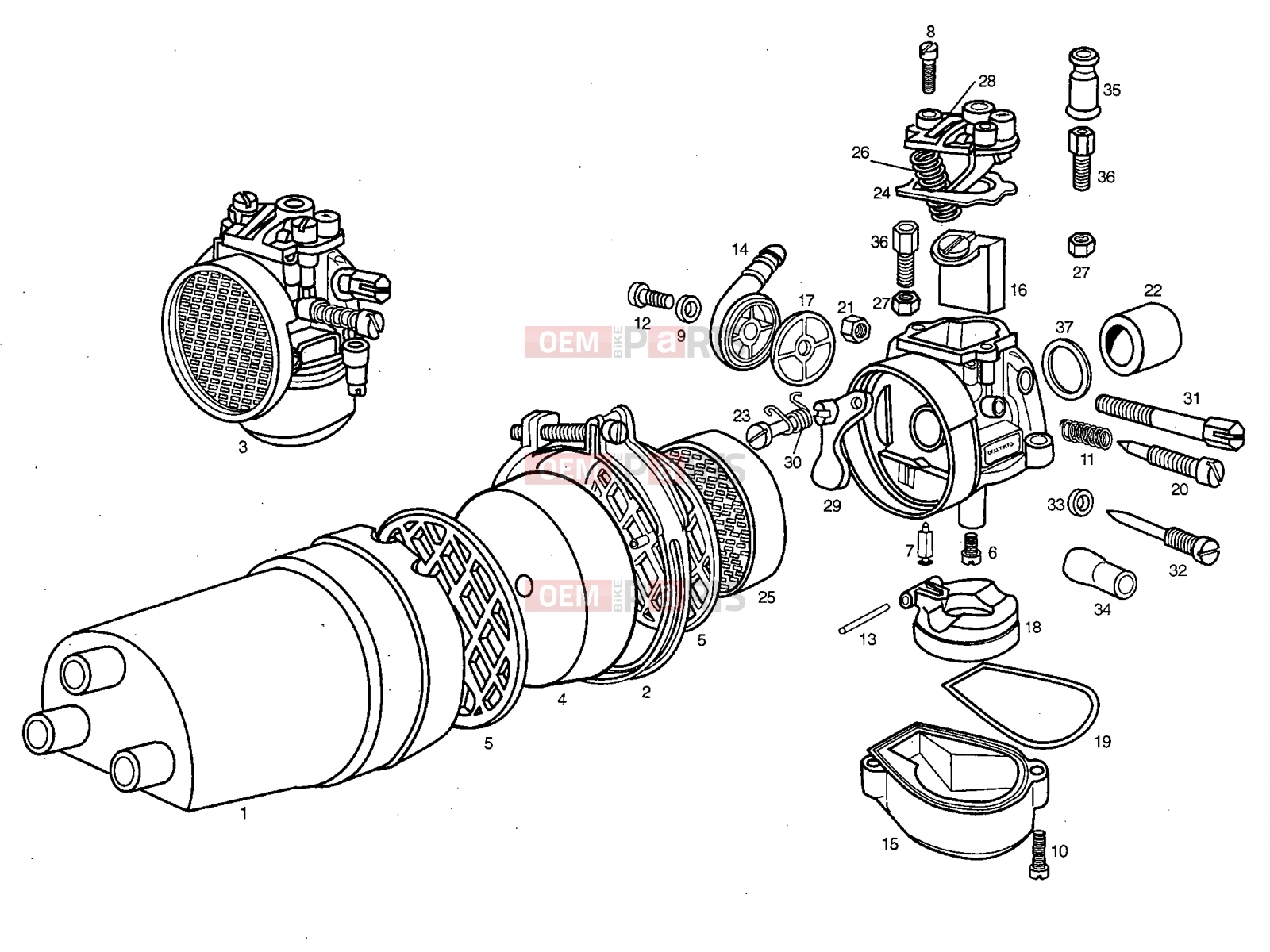 derbi Variant Start-Stop 50 Tables » Carburettor