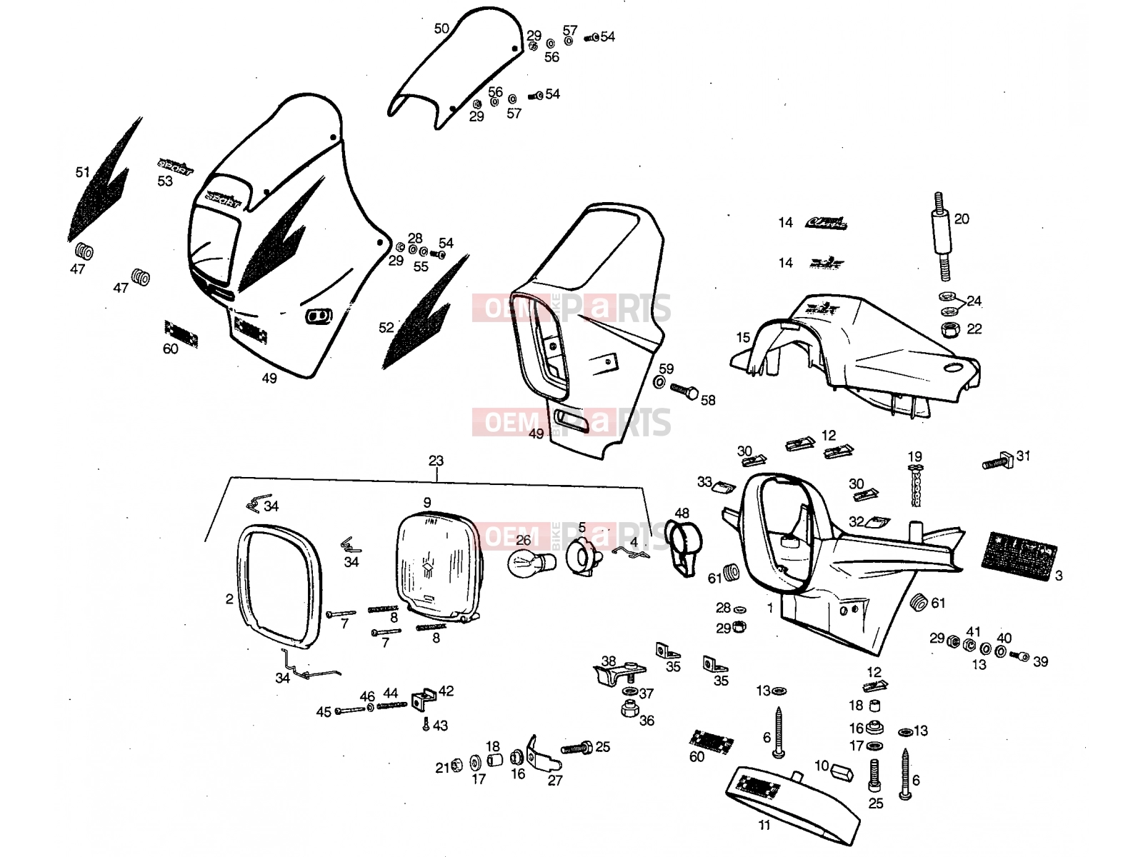 derbi Variant Start-Stop 50 Alkatrész » front lights