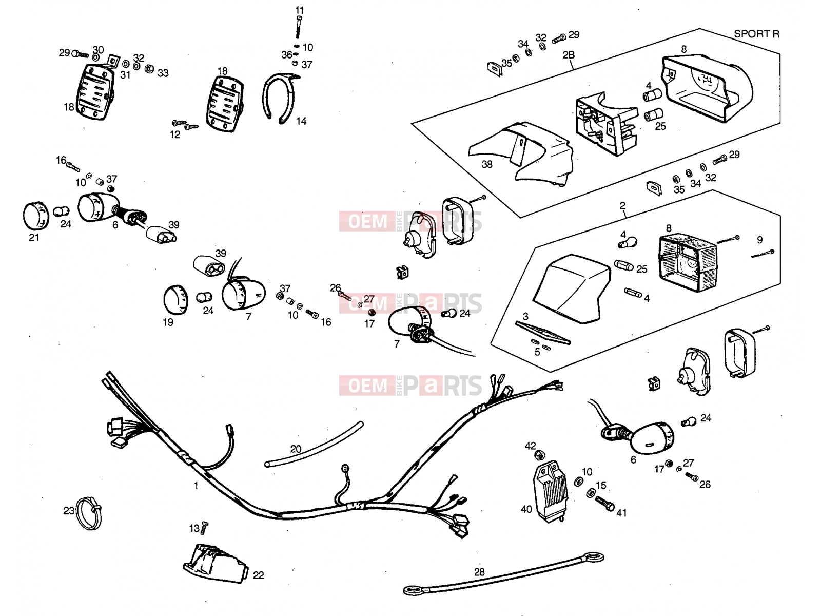 derbi Variant Start-Stop 50 Tables » Rear lights