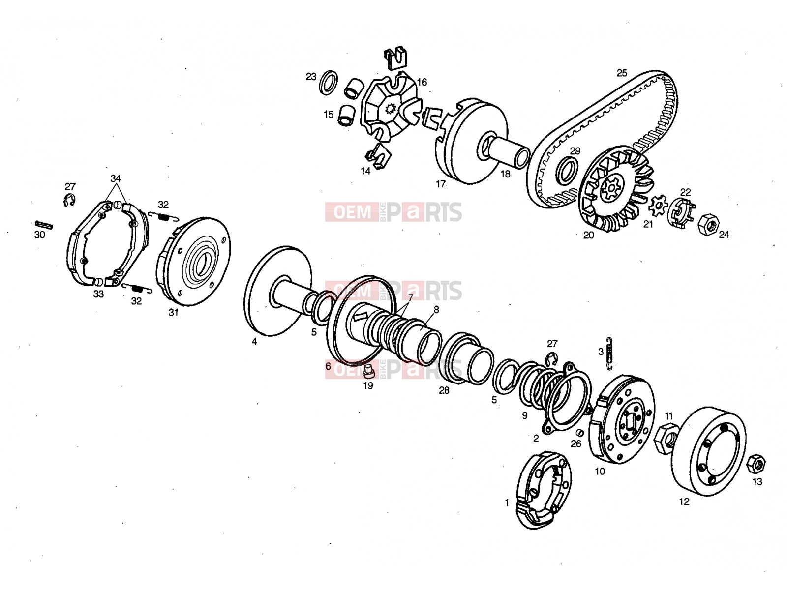derbi Variant Start-Stop 50 Alkatrész » variator