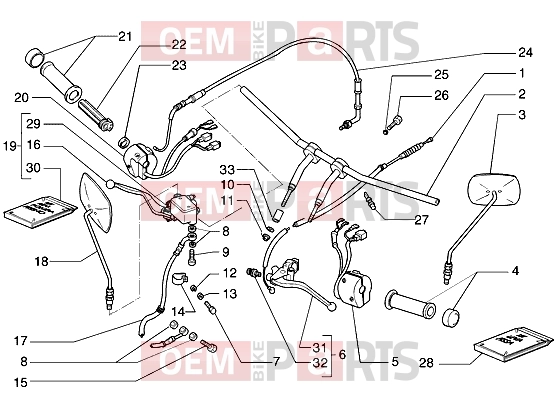 gilera Coguar kormány » handlebars