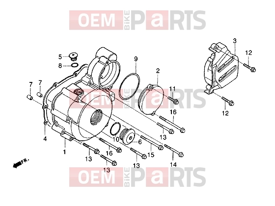 gilera Coguar Engine » Left crankcase cover
