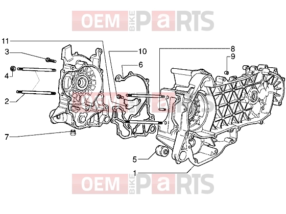 gilera DNA 180 Engine » Crankcase