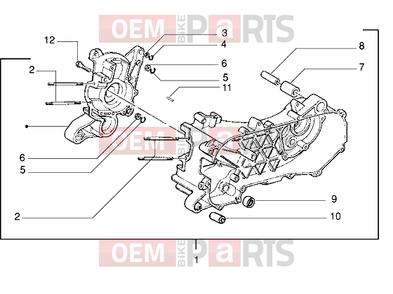 gilera DNA 50 Engine » Crankcase