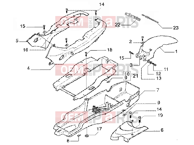 gilera DNA GP Experience Chassis » Rear mudguard-undersaddle