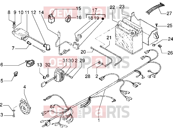 gilera Eaglet Electrical system » Electric devices-battery