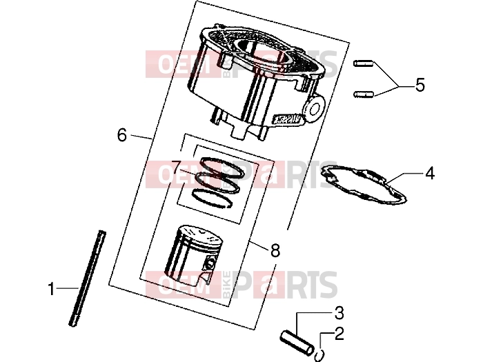 gilera Eaglet Engine » Head-cylinder-piston