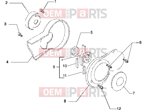 gilera Eaglet automatic motorikus alkatrészek  » cover crankcase, half