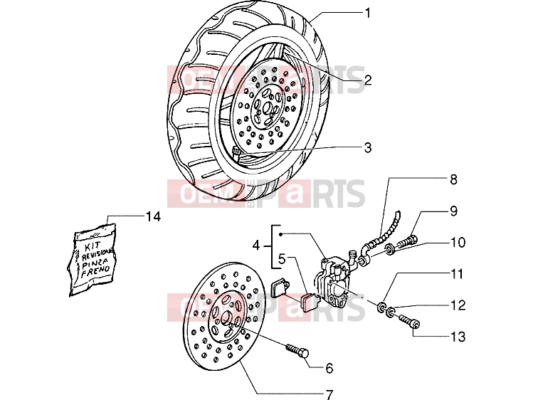 gilera Easy Moving Suspensions-Wheels » Front wheel - Caliper