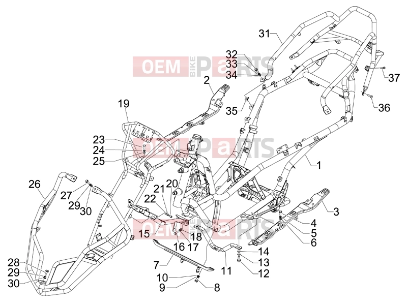 gilera 2007 Fuoco 500 Frame - Plastic parts - Coachwork » Frame/bodywork
