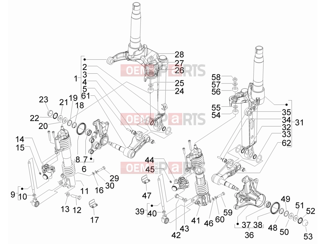 gilera 2008 Fuoco 500 Suspensions - Wheels » Fork's components (Mingxing)