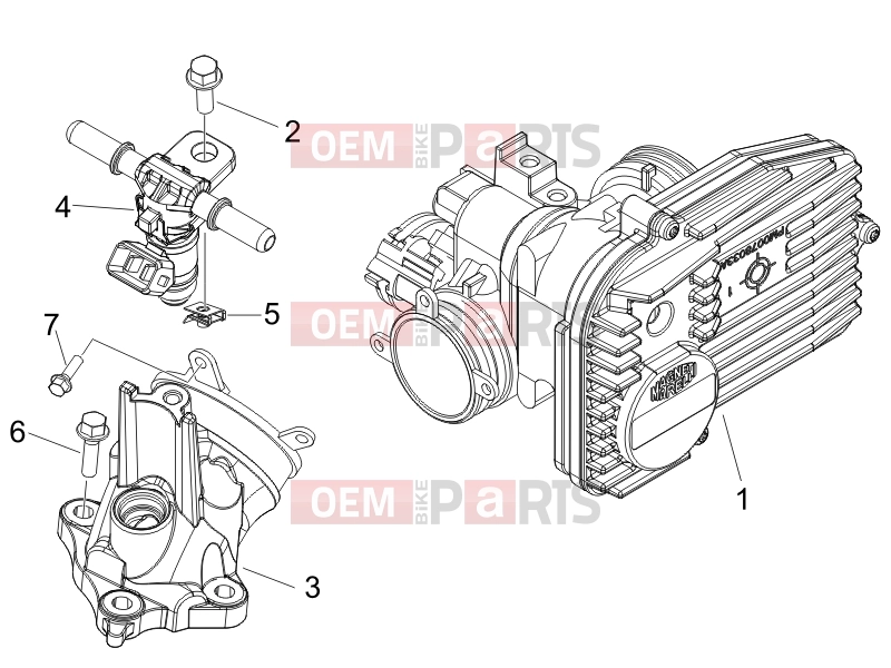 gilera 2009 Fuoco 500 Engine » Throttle body - Injector - Induction joint