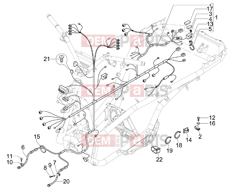 gilera 2010 Fuoco 500 Electrical system » Main cable harness