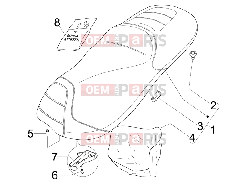 gilera 2011 Fuoco 500 Frame - Plastic parts - Coachwork » Saddle/seats