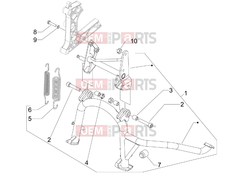 gilera 2012 Fuoco 500 Frame - Plastic parts - Coachwork » Stand/s