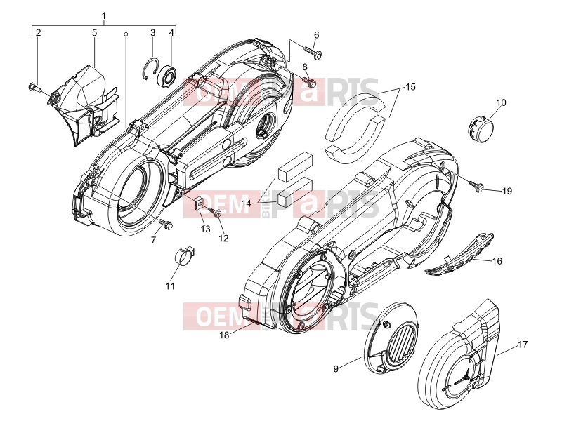gilera 2013 Fuoco 500 Engine » Crankcase cover - Crankcase cooling