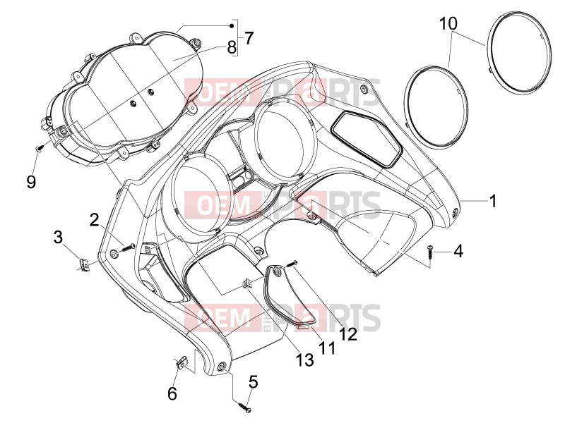 gilera 2014 Fuoco 500 Handlebars/Steering » Meter combination - Cruscotto