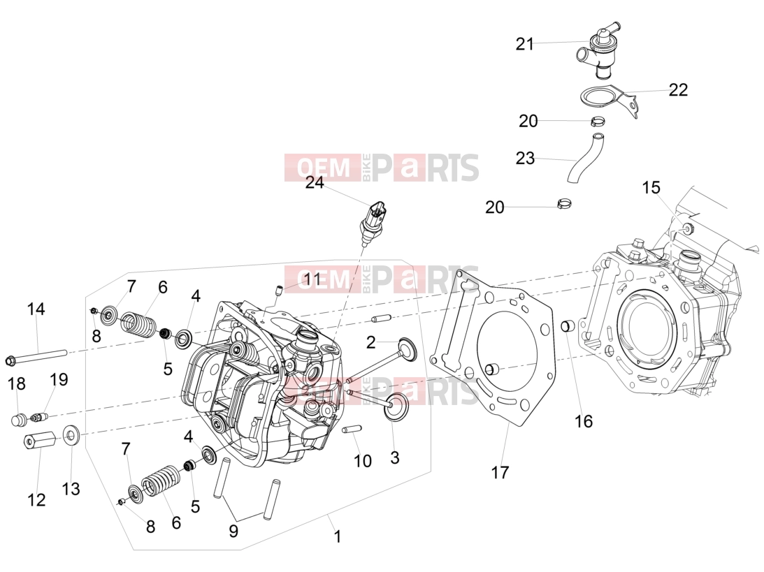 gilera 2014 Fuoco 500 LT Engine » Head unit - Valve