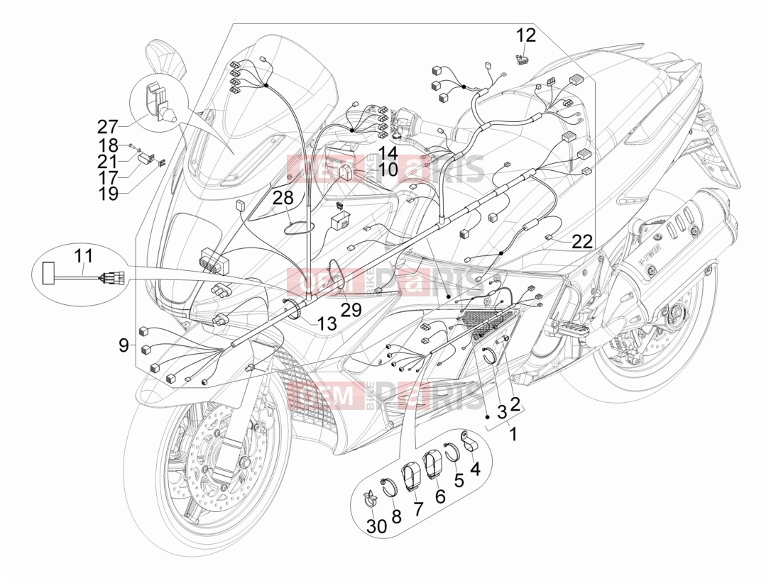 gilera 2007 GP 800 Electrical system » Main cable harness