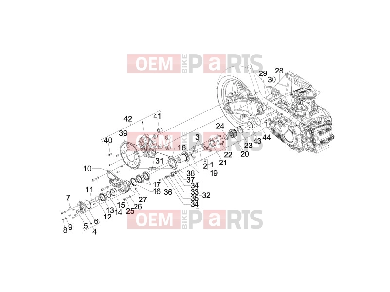 gilera 2007 GP 800 Engine » Transmission assembly