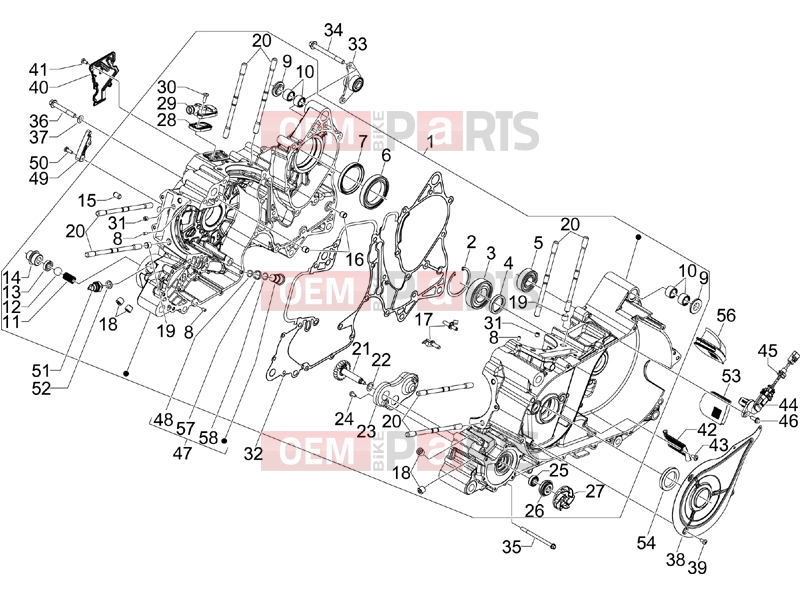 gilera 2008 GP 800 Engine » Crankcase
