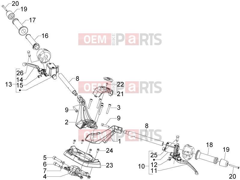gilera 2008 GP 800 Handlebars/Steering » Handlebars - Master cil.