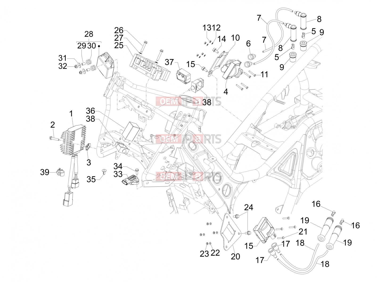 gilera 2008 GP 800 Electrical system » Voltage Regulators - Electronic Control Units (ecu) - H.T. Coil