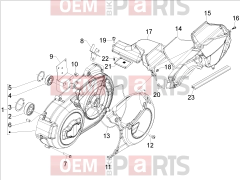 gilera 2009 GP 800 Engine » Crankcase cover - Crankcase cooling