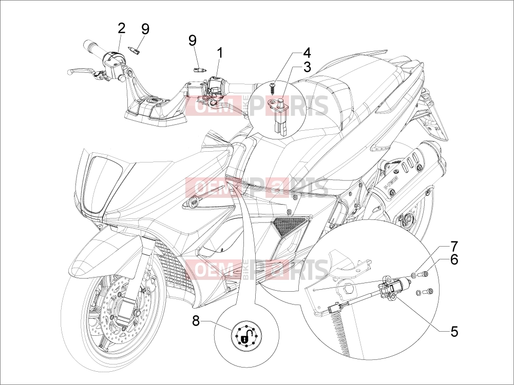 gilera 2009 GP 800 Electrical system » Selectors - Switches - Buttons