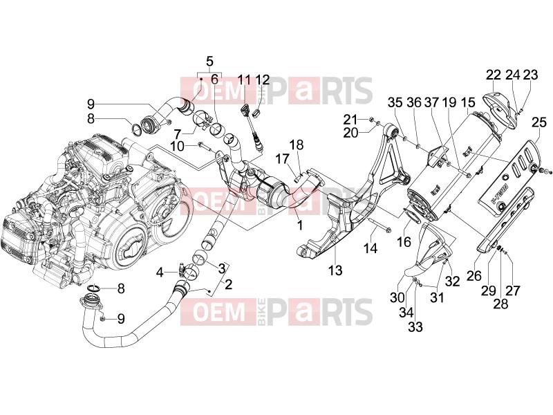 gilera 2009 GP 800 Engine » Silencer