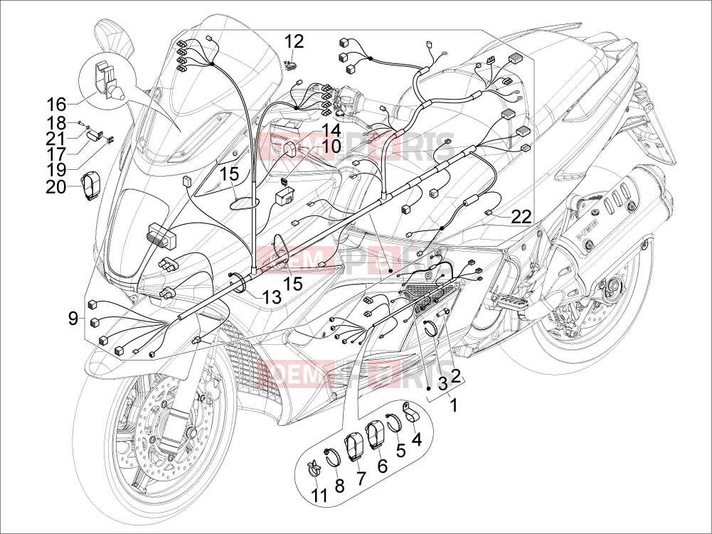 gilera 2010 GP 800 Electrical system » Main cable harness