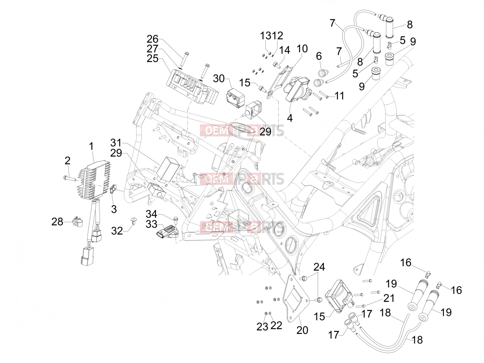 gilera 2011 GP 800 Electrical system » Voltage Regulators - Electronic Control Units (ecu) - H.T. Coil